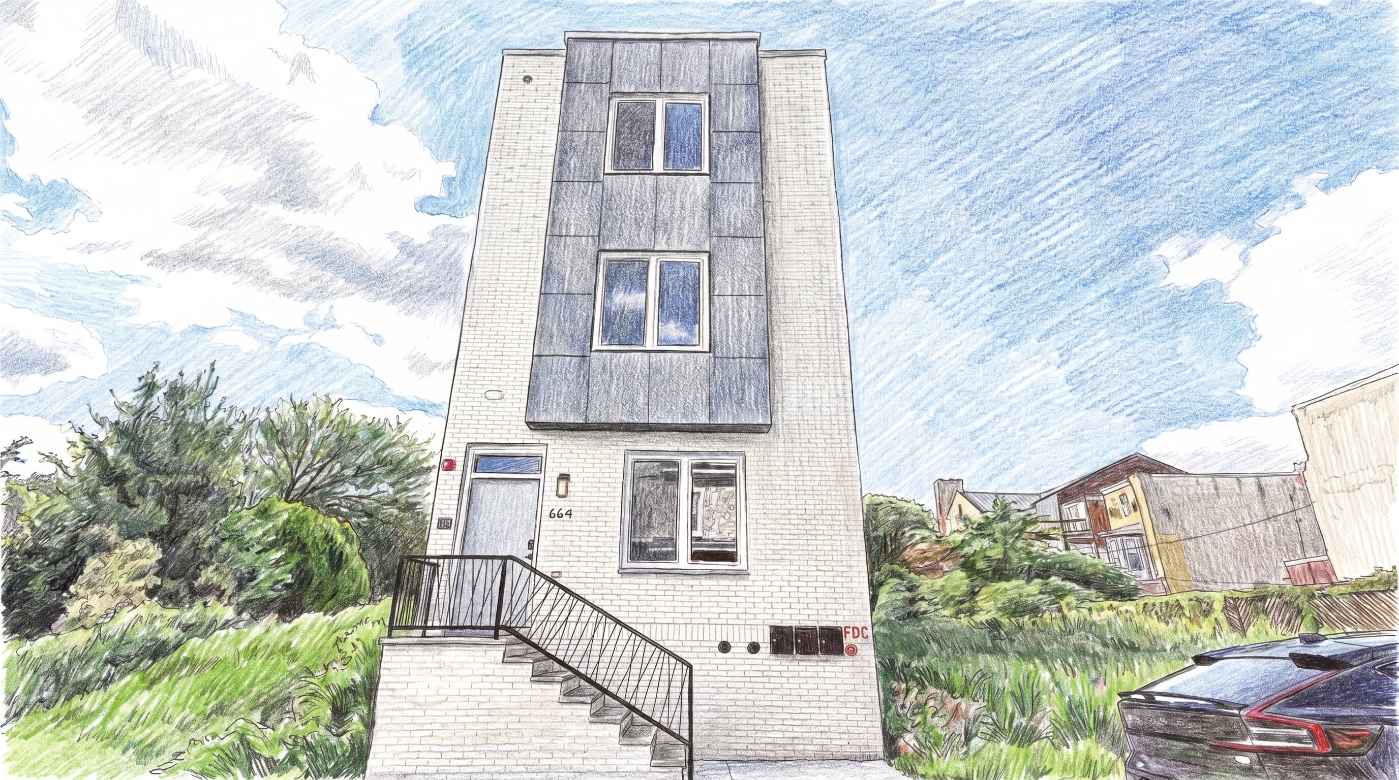 Drawing of 600 block of Union St